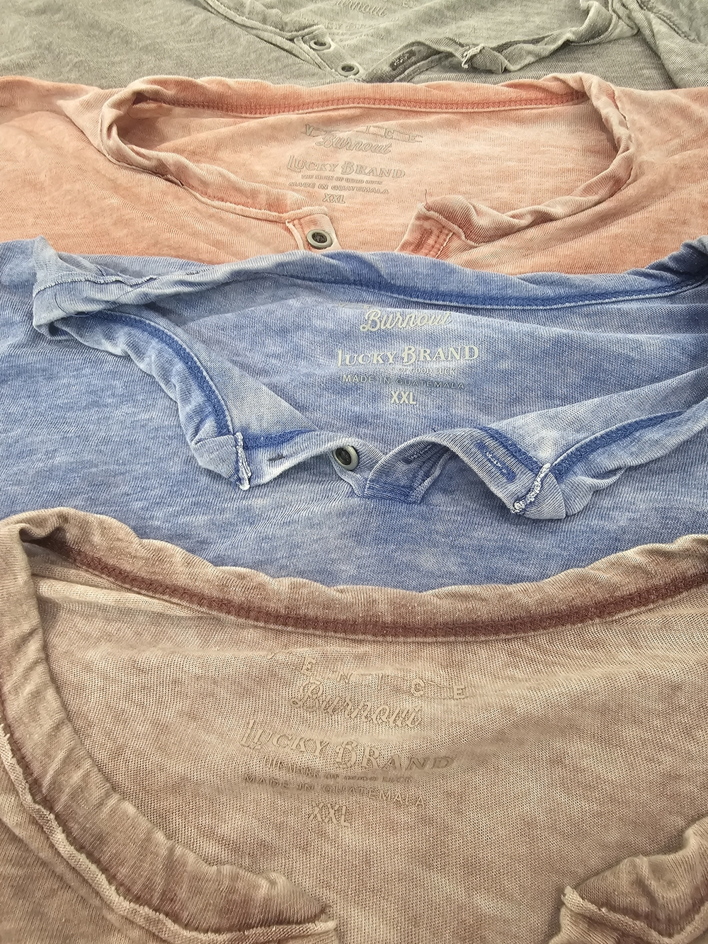Lucky Brand Washed Tee Bundle in Blue, Peach, Gray, Taupe